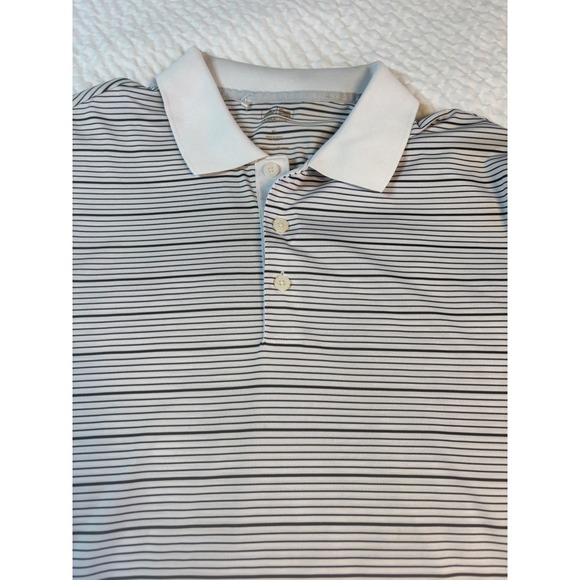 adidas Other - Adidas Golf Mens Polo Shirt XL Black White Striped Climalite Short Sleeve Sporty